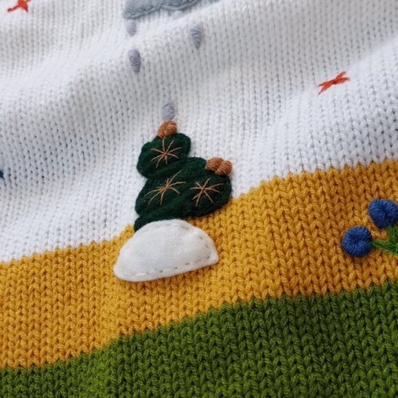 Vintage Handmade Animals & Friends Knitted Zip-Up Sweater - Picture 7 of 7